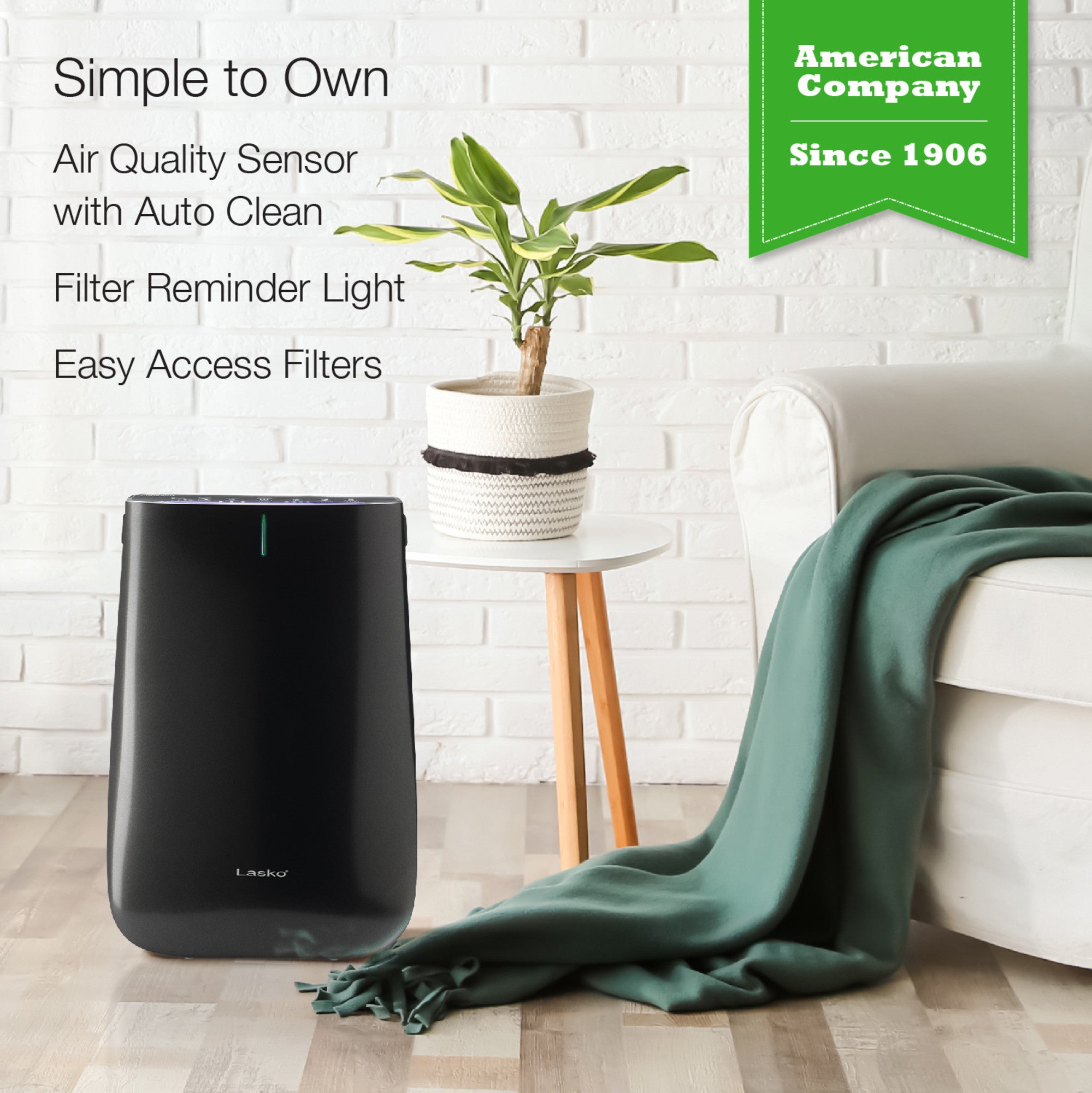 Lasko HF25630 Pure Platinum HEPA 28 Console Air Purifier (3-speed 3-stage UV-C filtration. black) - Image 6