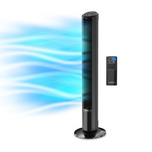 Lasko SlimForce 42 Tower Fan: Oscillating. 4-Speed. Remote. Timer. Black