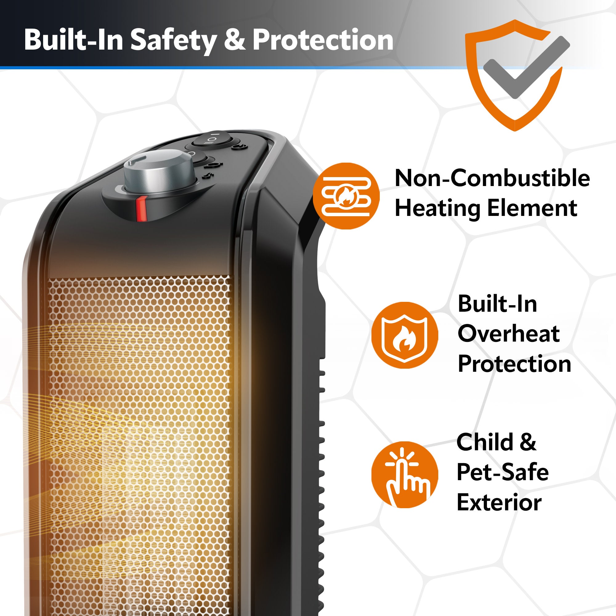 Lasko 16 Ceramic Tower Space Heater: Oscillating. 2 Heat Settings. Thermostat. Gray - Image 4