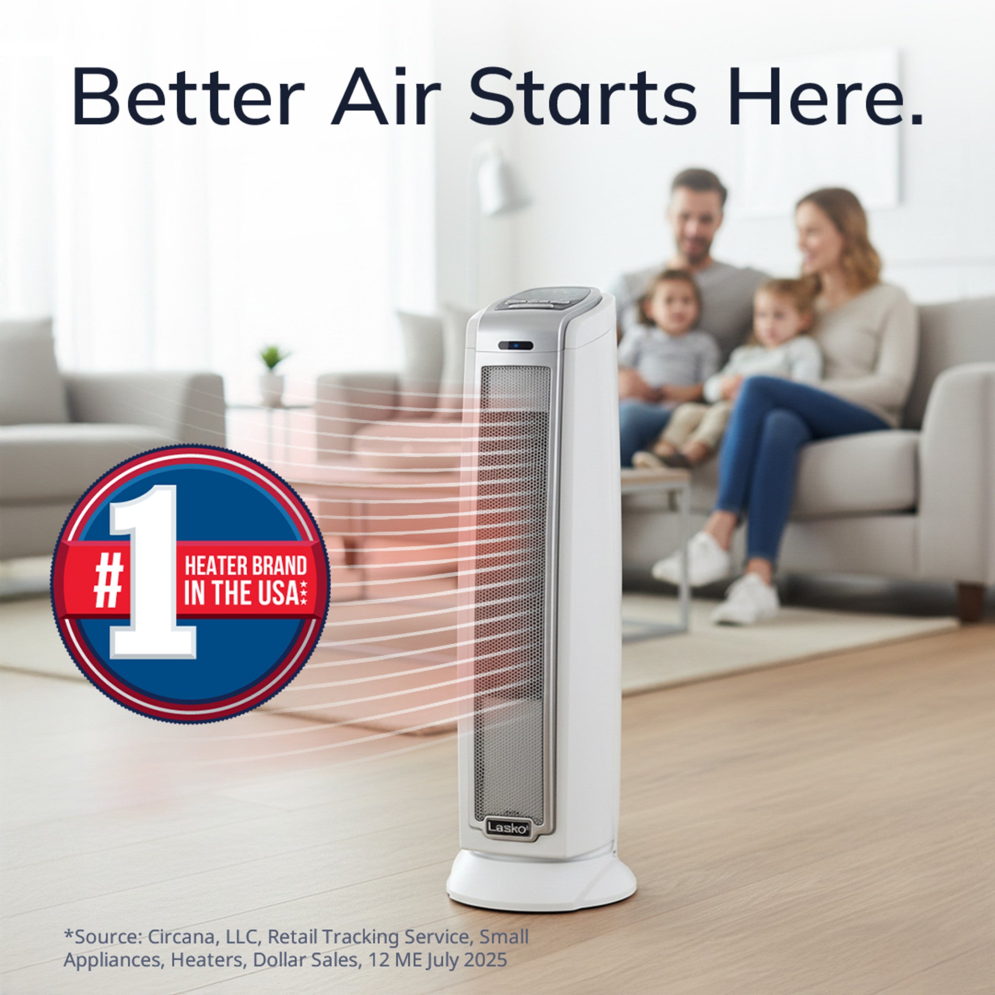 Lasko 23 Ceramic Tower Space Heater: Oscillating. 2 Heat Settings. Timer. Thermostat. White - Image 2