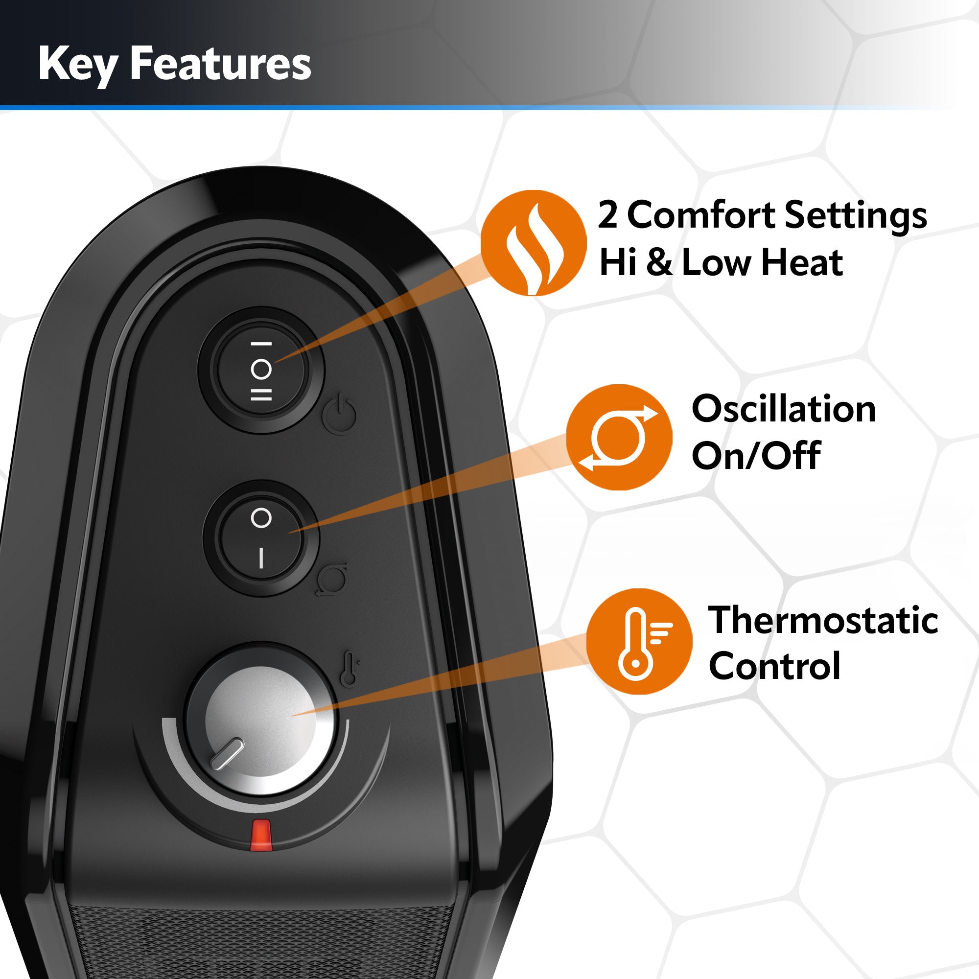 Lasko 16 Ceramic Tower Space Heater: Oscillating. 2 Heat Settings. Thermostat. Gray - Image 3