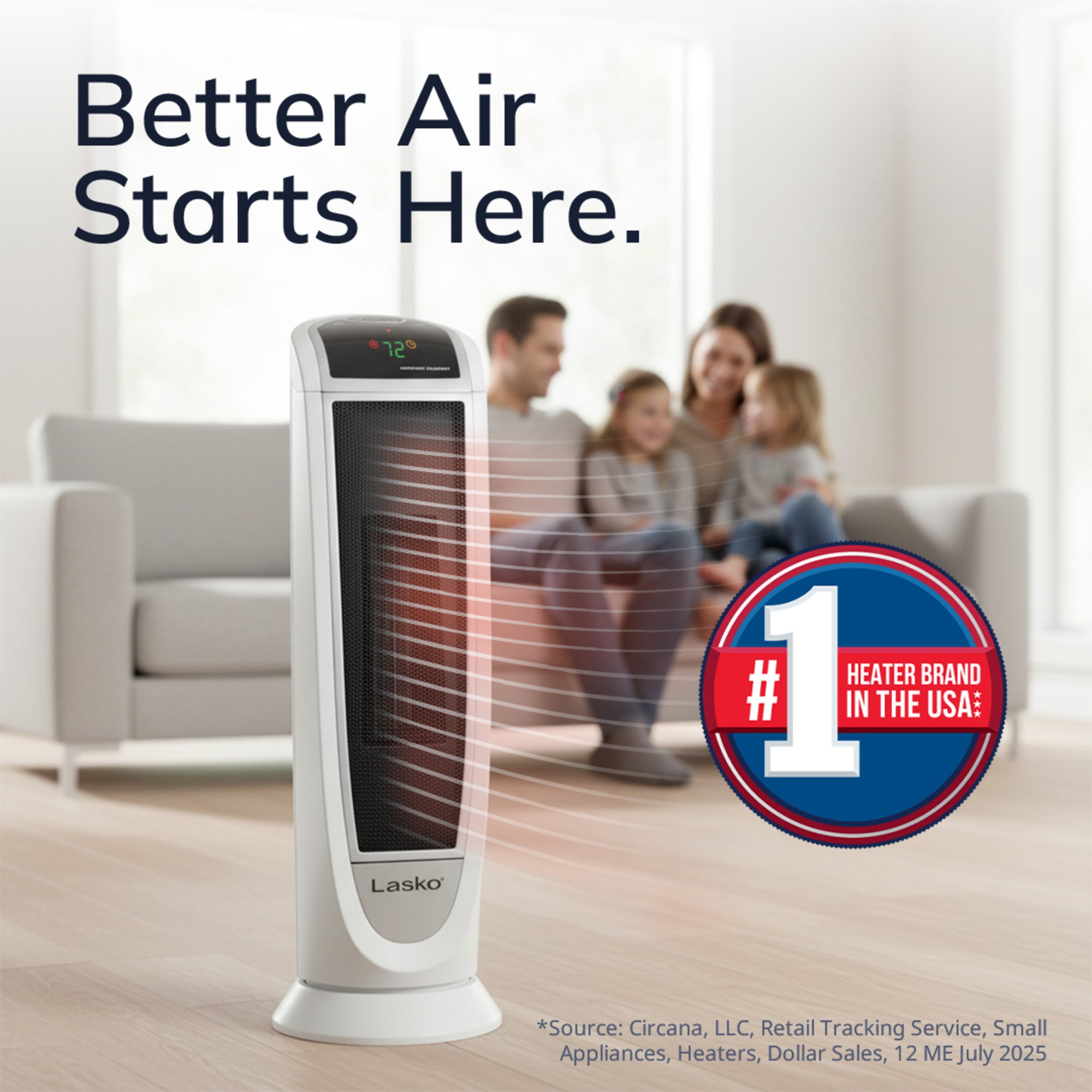 Lasko 23 Ceramic Tower Space Heater: Oscillating. 2 Heat Settings. Remote. Timer. Thermostat. White - Image 2