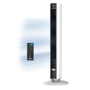 Lasko 40 DC Tower Fan: Oscillating. 12-Speed. Remote. Timer. White