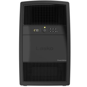 Lasko 24 Ceramic Console Space Heater: 3 Heat Settings. Timer. Tip-Over Switch. Child Lock. Adjustable Louvers. Thermostat. Black