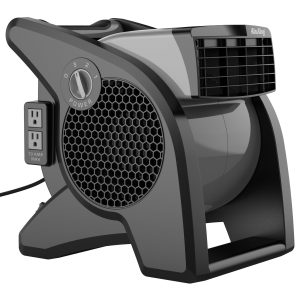 Air King 15 Air Mover Blower Fan: 3-Speed. High Velocity. 2 Outlets. Pivoting. Black