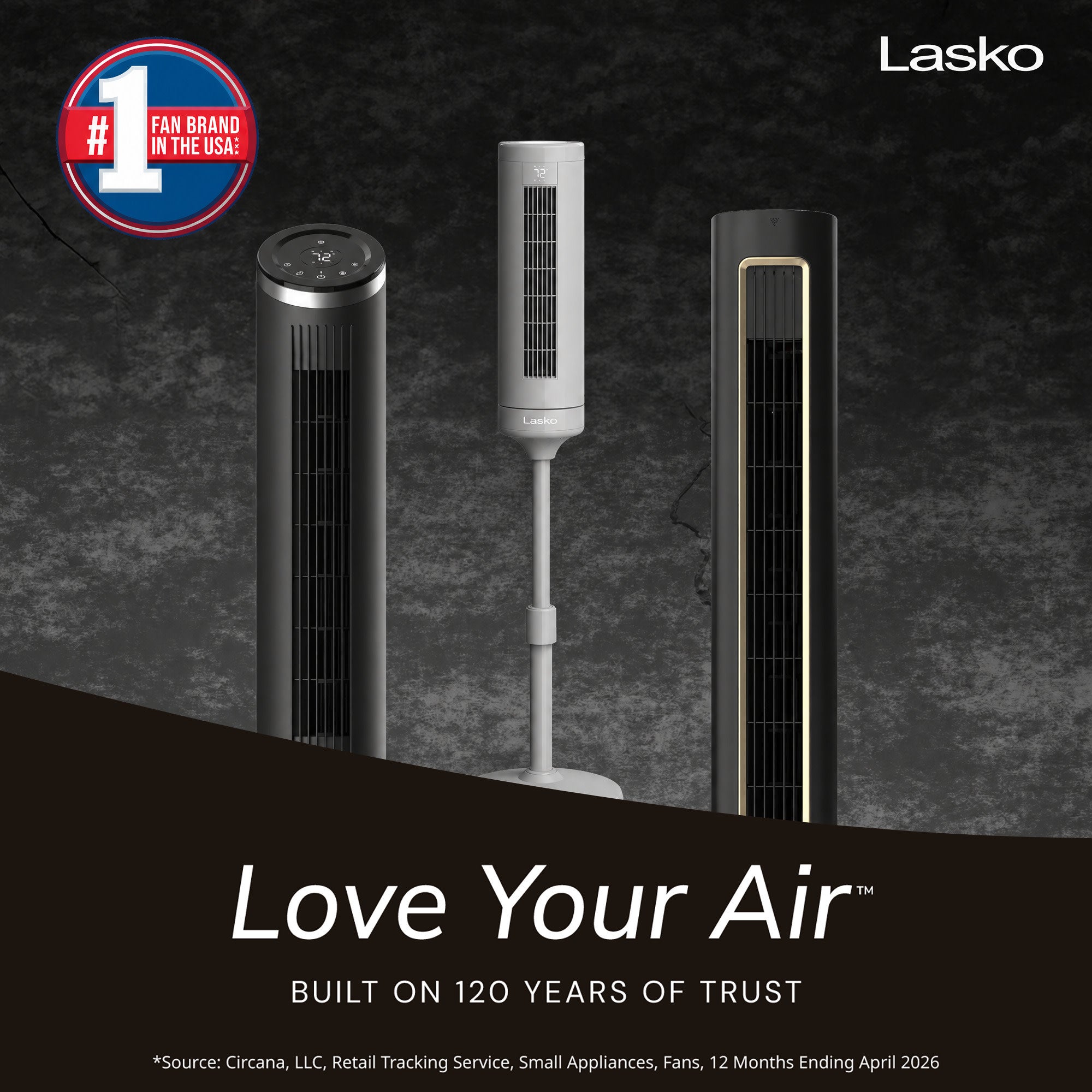 Lasko Elevation 54 DC Pedestal Tower Fan: Oscillating. 8-Speed. Remote. Gray - Image 2