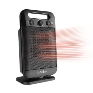 Lasko MyHeat-GO 13 Ceramic Tower Space Heater: Oscillating. 2 Heat Settings. Thermostat. Black