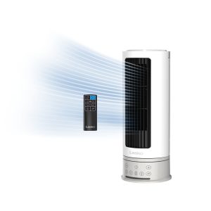 Lasko Pinnacle 15 DC Table Fan: Oscillating. 12-Speed. 15?? Tilt. Remote. White