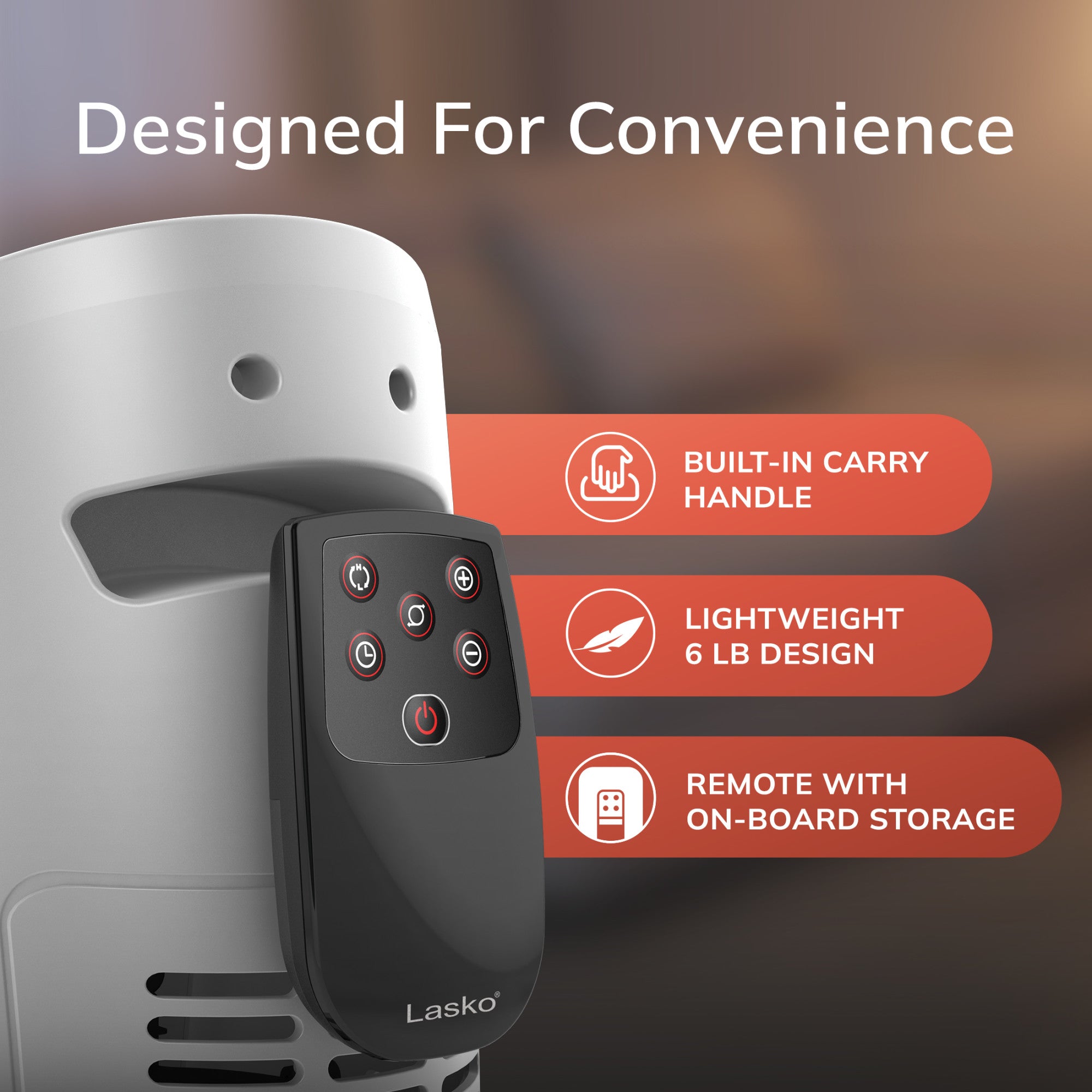 Lasko 23 Ceramic Tower Space Heater: Oscillating. 2 Heat Settings. Remote. Timer. Thermostat. White - Image 6