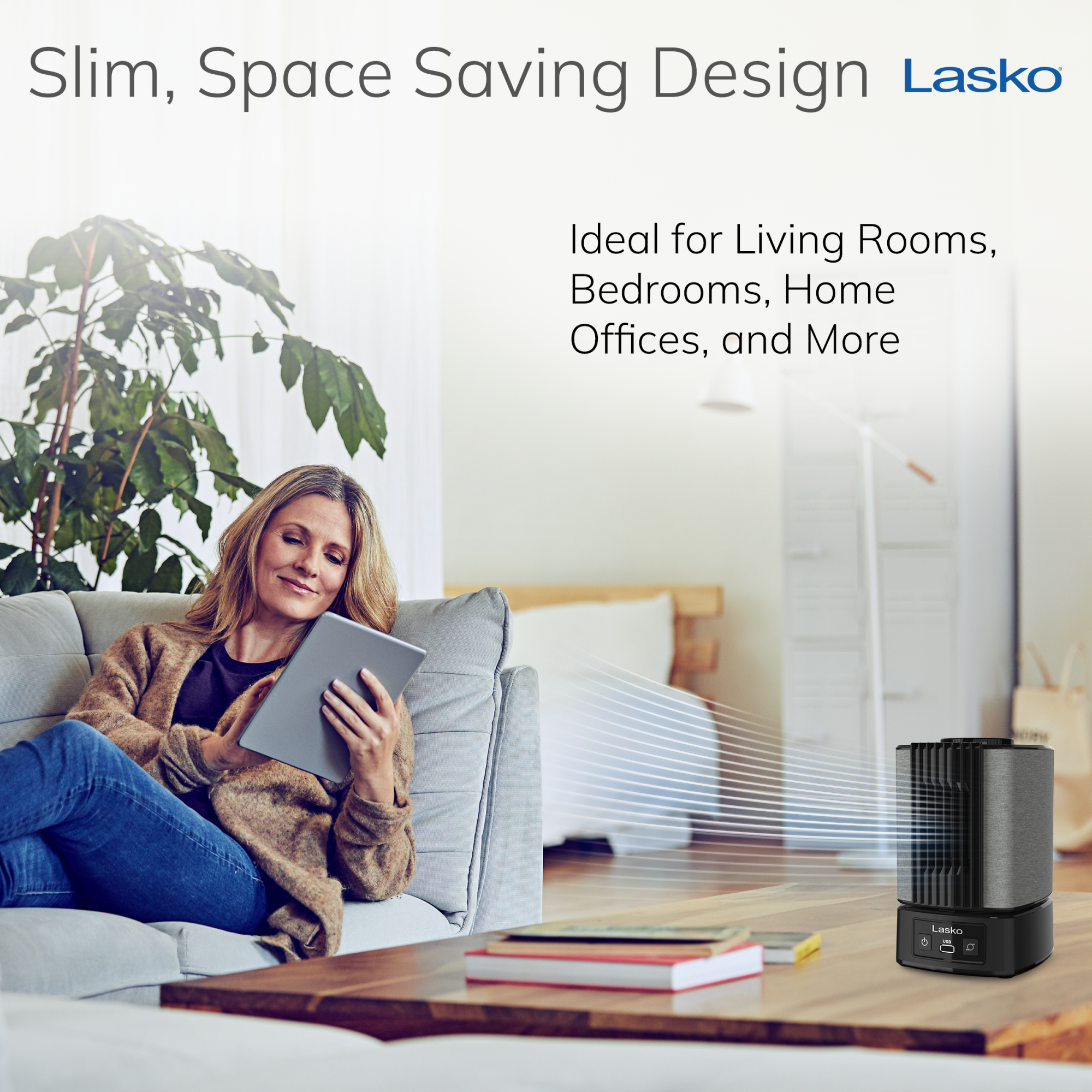 Lasko SlumberBreeze 8 Table Fan with White Noise: Oscillating. 2-Speed. Black - Image 7