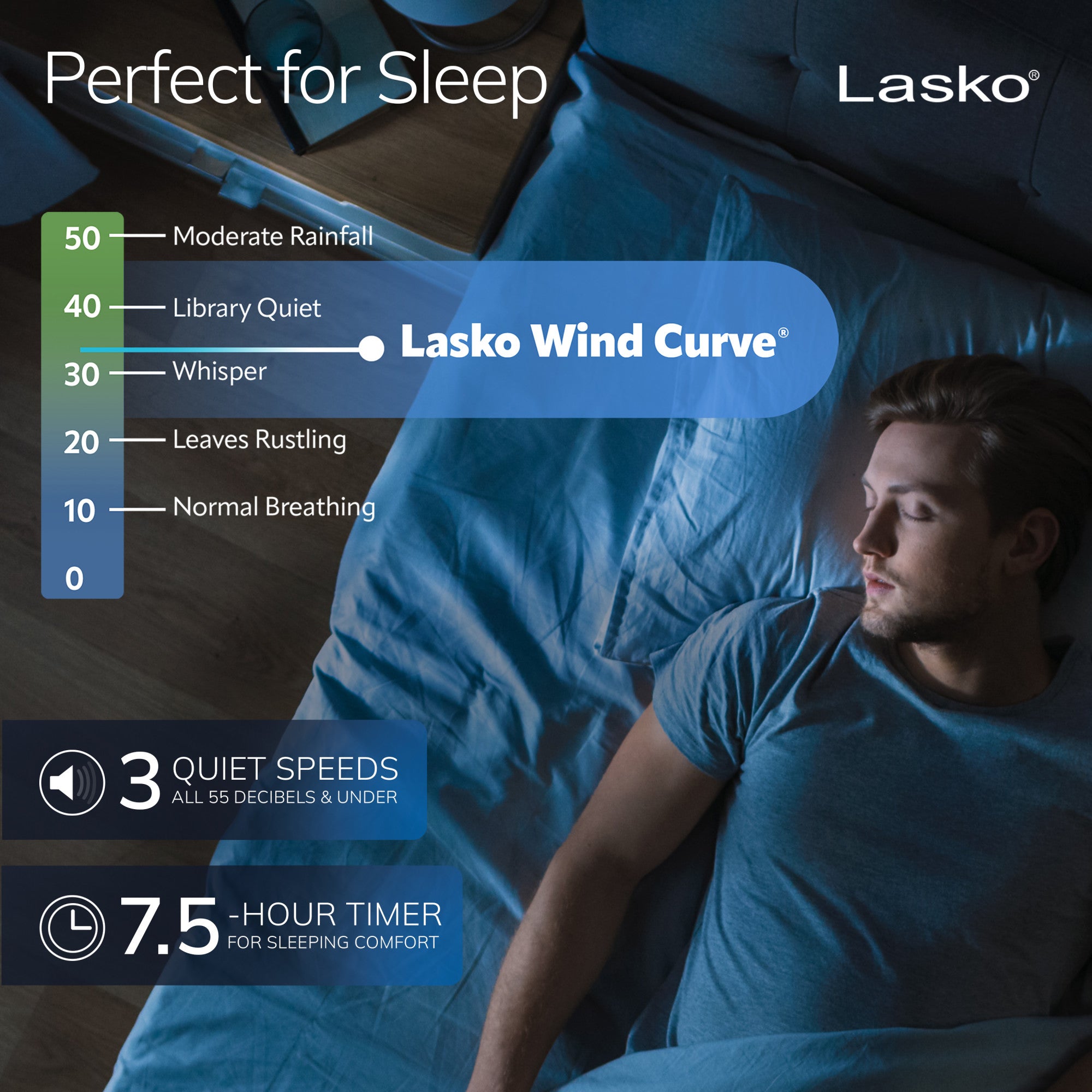 Lasko Wind Curve 42 Tower Fan: Oscillating. 3-Speed. Remote. Ionizer. Black - Image 5