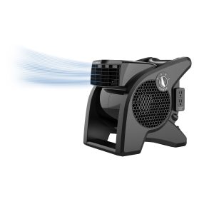 Lasko 15 Air Mover Blower Fan: 3-Speed. High Velocity. 2 Outlets. Pivoting. Black