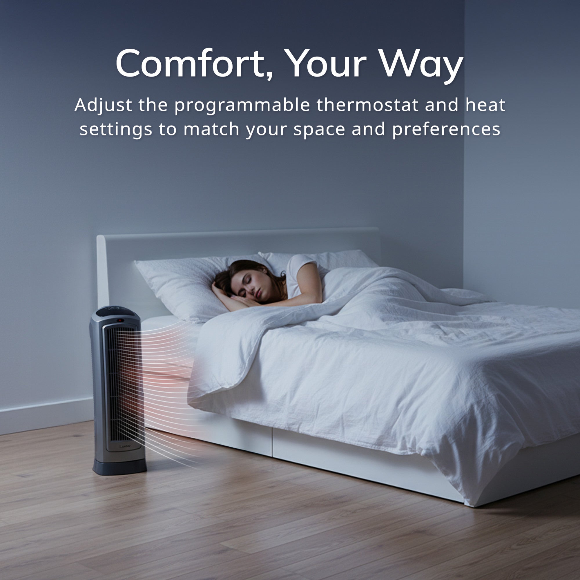 Lasko 22 Ceramic Tower Space Heater: Oscillating. 2 Heat Settings. Remote. Timer. Thermostat. Gray - Image 7