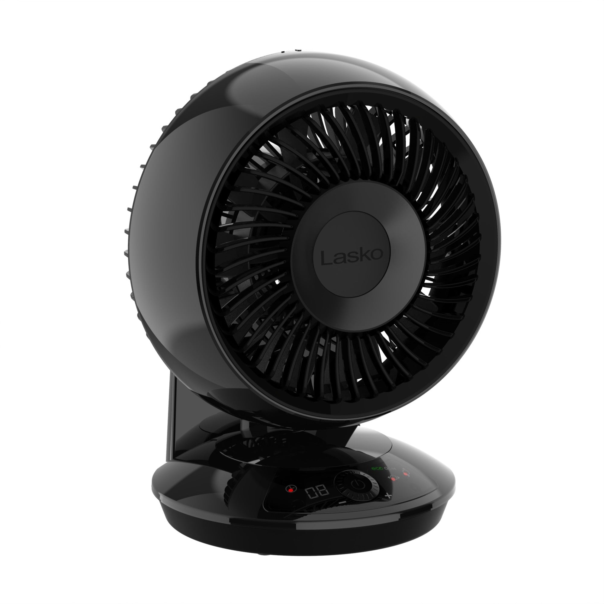 Lasko Whirlwind 7 DC Table Fan: Dual Oscillation. 12-Speed. Remote. Black