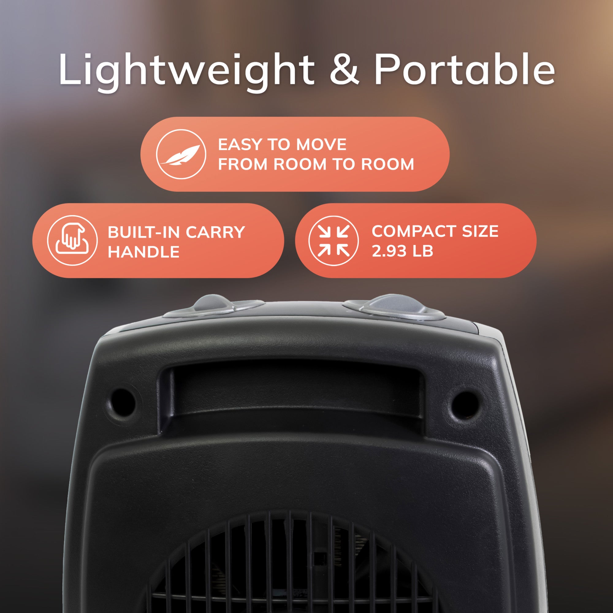Lasko 9 Ceramic Space Heater: 2 Heat Settings. Tip-Over Switch. Thermostat. Gray - Image 5
