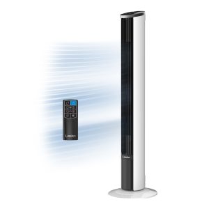 Lasko 42 DC Tower Fan: Oscillating. 12-Speed. Remote. Timer. White