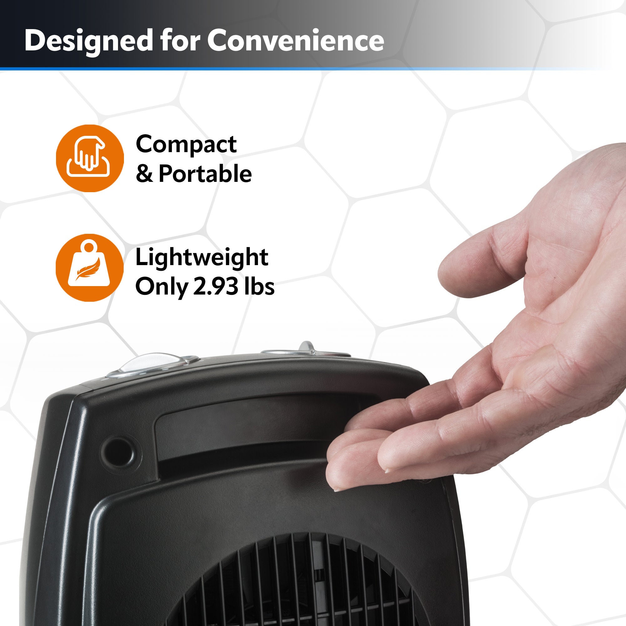 Lasko 9 Ceramic Space Heater: Overheat Protection. 2 Heat Settings. Thermostat. Black - Image 6