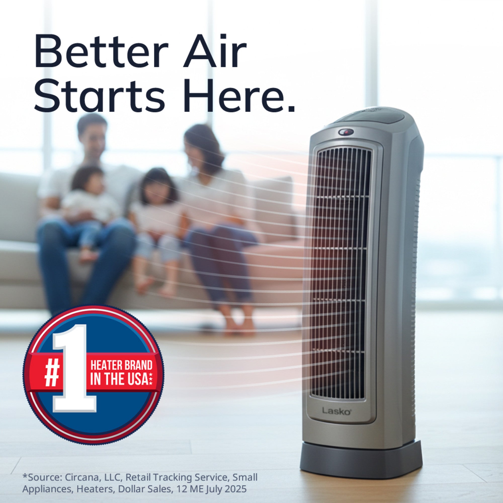 Lasko 22 Ceramic Tower Space Heater: Oscillating. 2 Heat Settings. Remote. Timer. Thermostat. Gray - Image 2