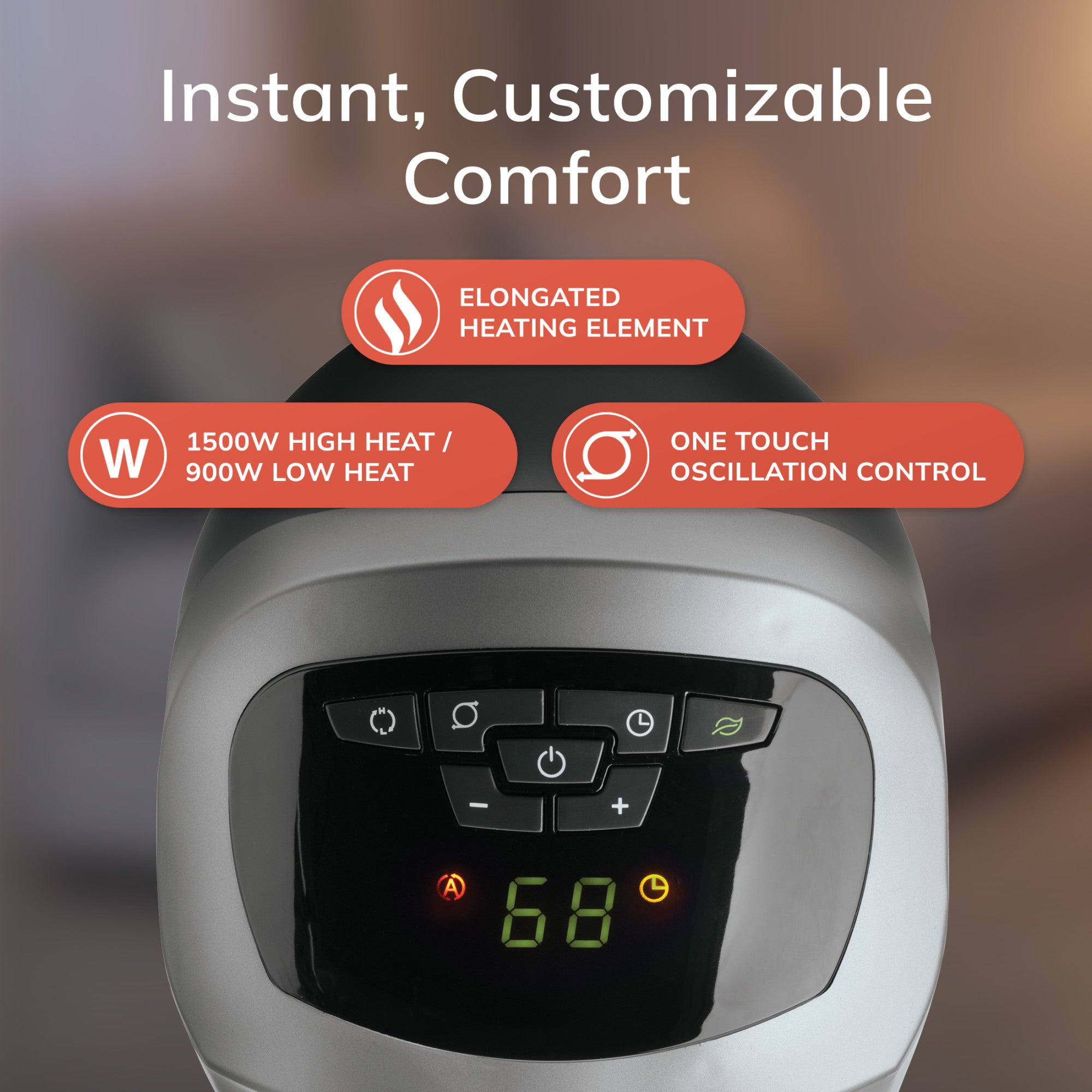 Lasko 22 Ceramic Tower Space Heater: Oscillating. 2 Heat Settings. Remote. Timer. Thermostat. Gray - Image 5