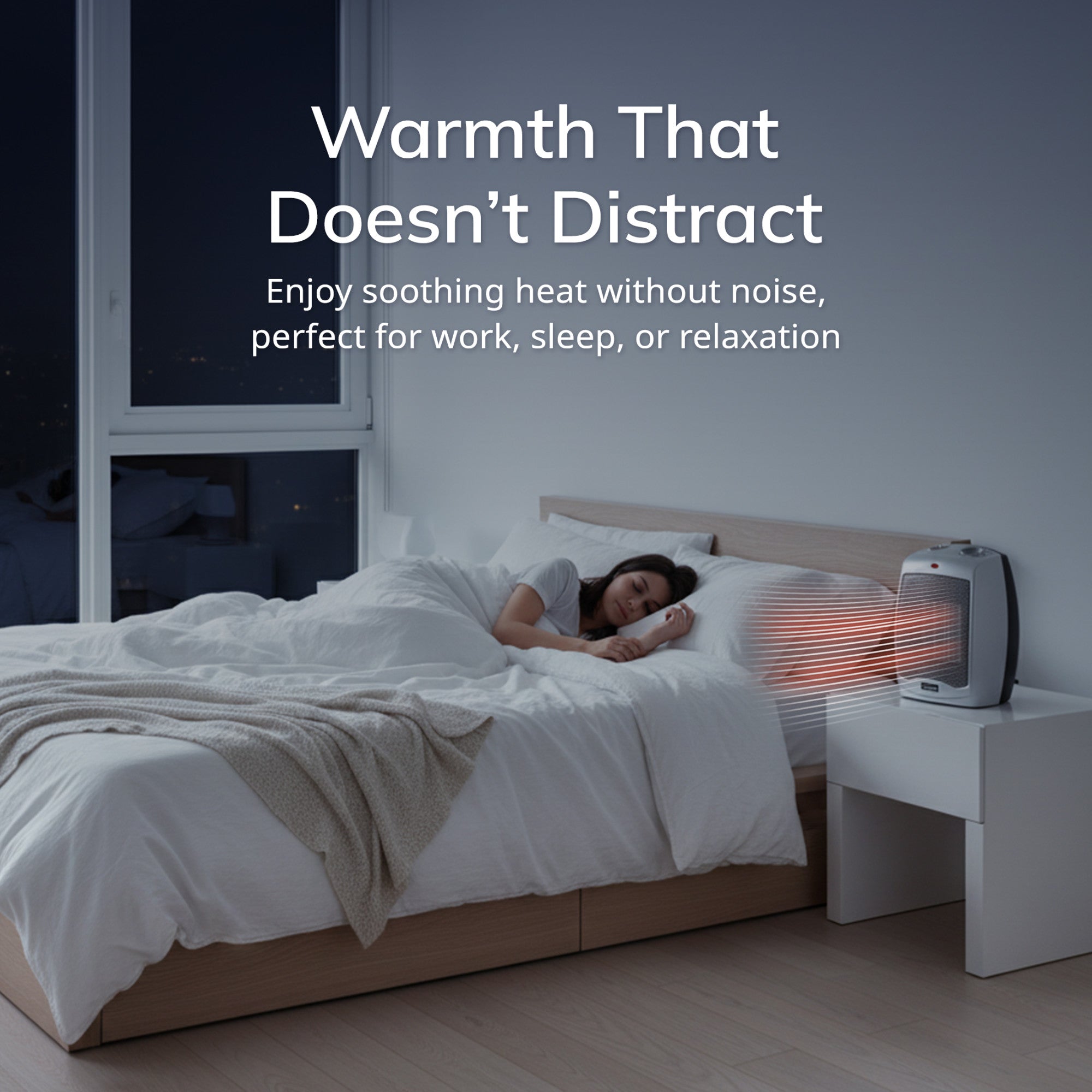 Lasko 9 Ceramic Space Heater: Overheat Protection. 2 Heat Settings. Thermostat. Silver - Image 7