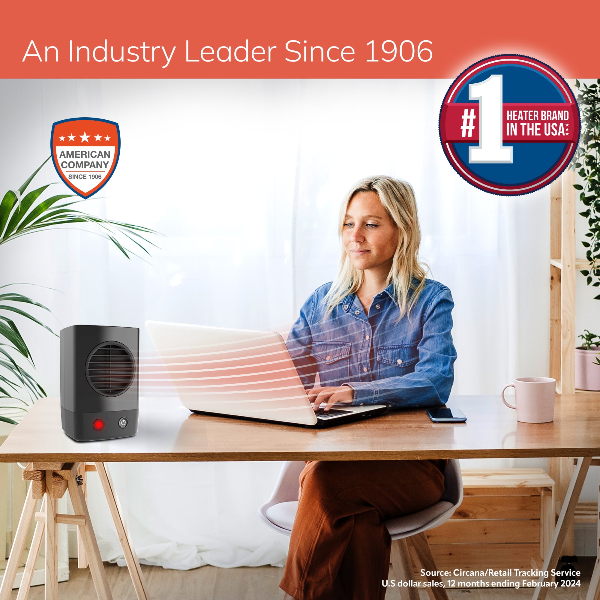 Lasko MyHeat Mini 6 Personal Ceramic Space Heater: 400W. 1 Heat Setting. Black - Image 2