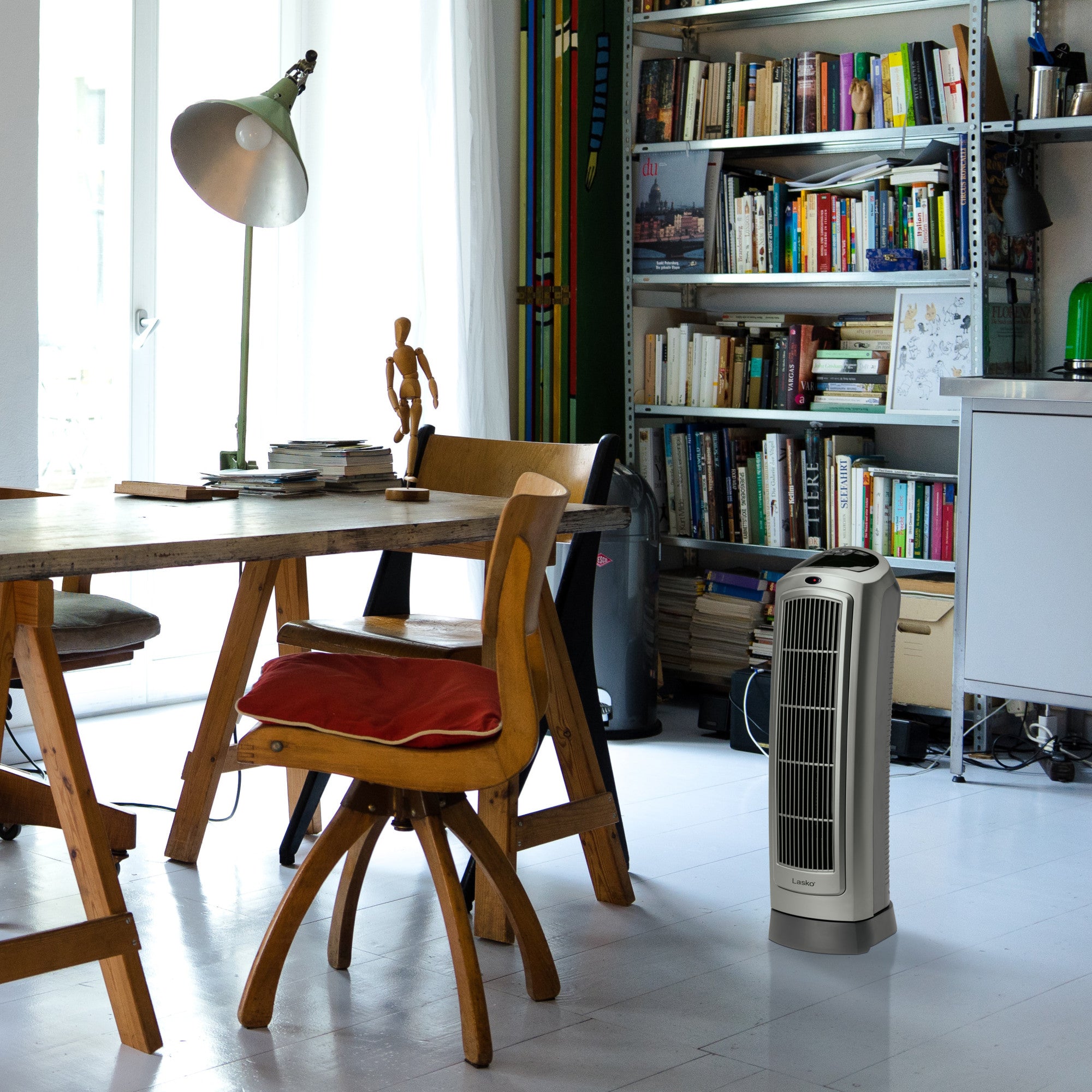 Lasko 22 Ceramic Tower Space Heater: Oscillating. 2 Heat Settings. Remote. Timer. Thermostat. Gray - Image 12