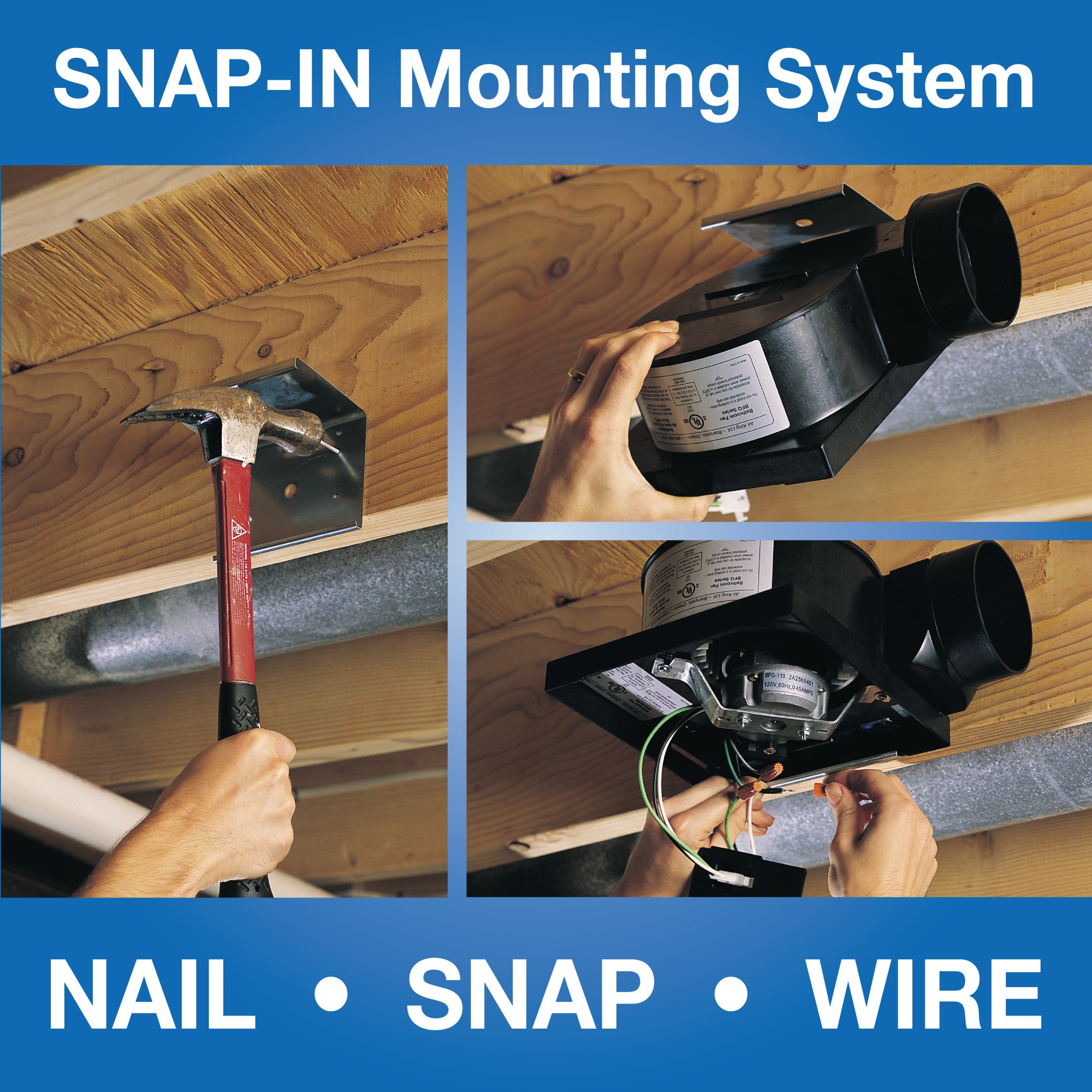 Air King 70 CFM Snap-In Exhaust Fan (ENERGY STAR® Certified. ceiling mounted. light. white) - Image 4
