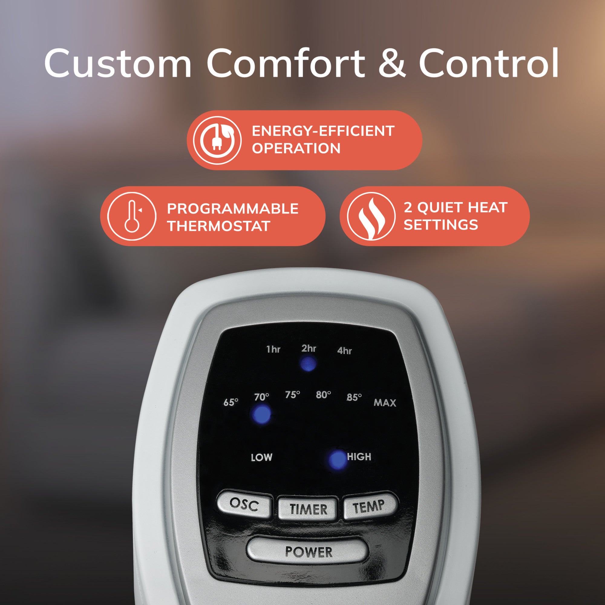 Lasko 23 Ceramic Tower Space Heater: Oscillating. 2 Heat Settings. Timer. Thermostat. White - Image 5