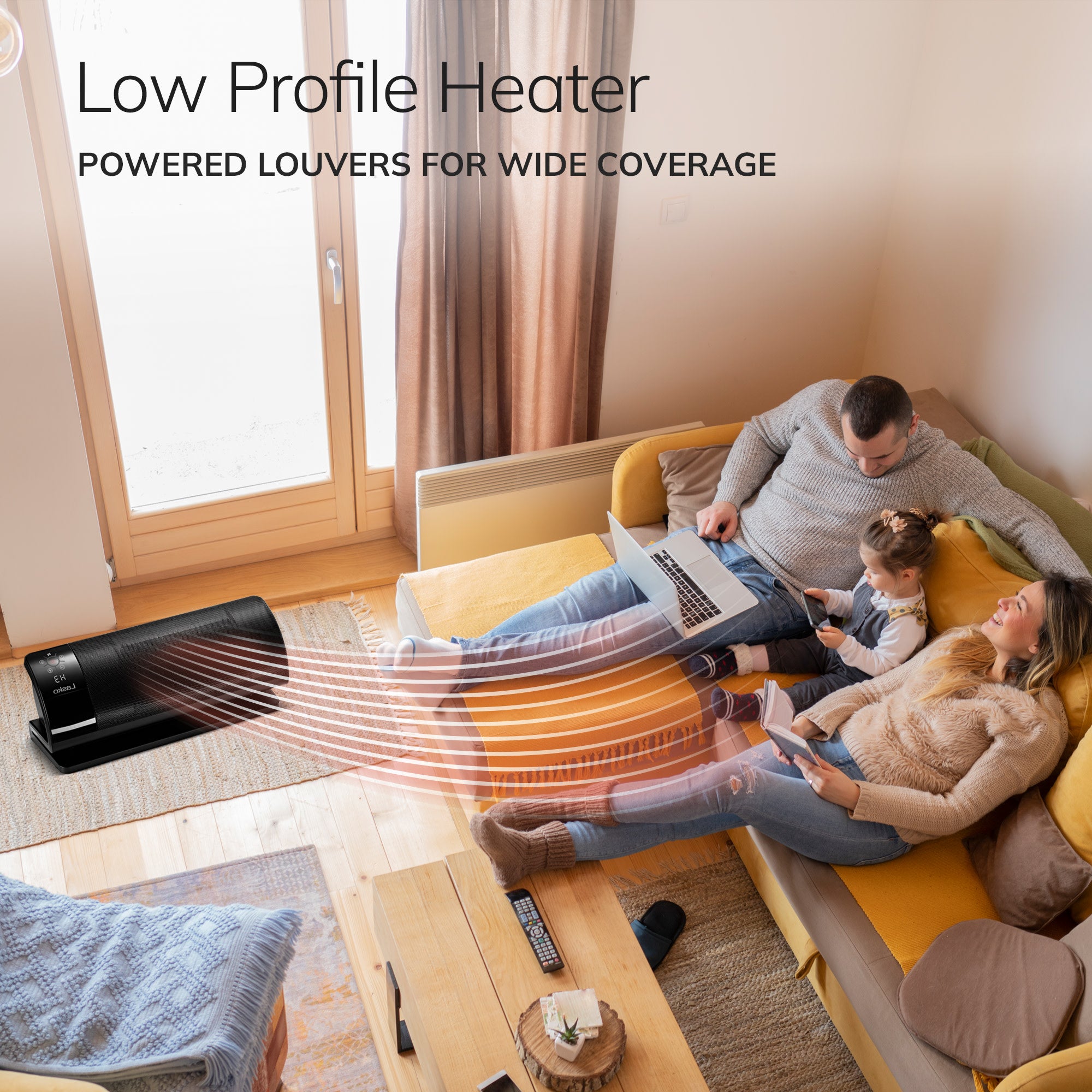 Lasko CL22100 1500W Low Profile Baseboard Space Heater with Remote Control: Black - Image 3