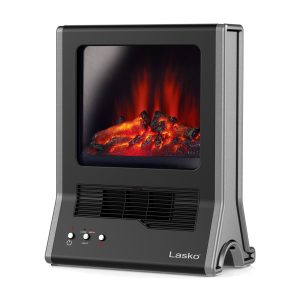 Lasko 19 Ceramic Fireplace Space Heater: Overheat Protection. 2 Heat Settings. Fan Mode. Black