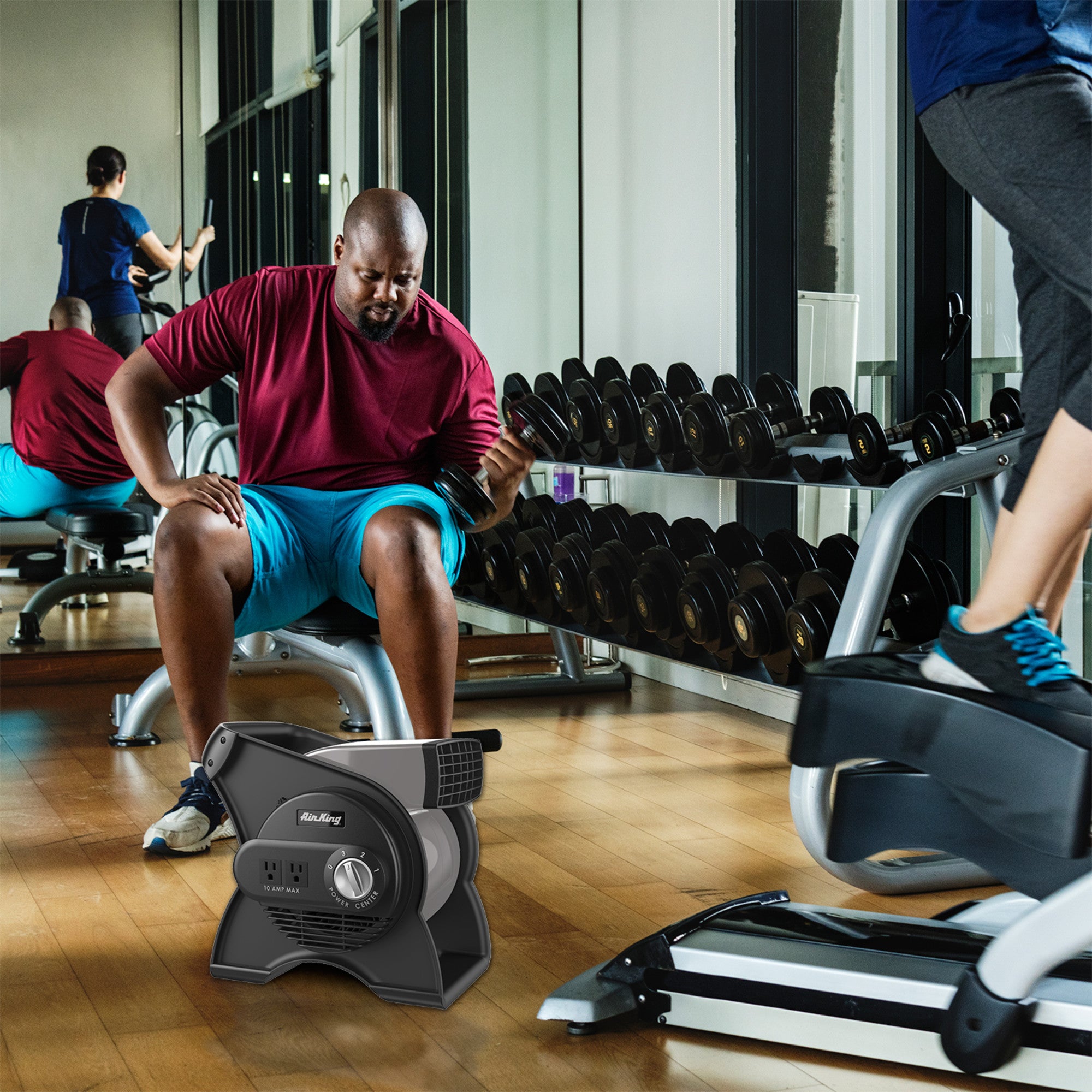 Air King 1/16 HP 11 Air Mover Blower Fan: 3-Speed. High Velocity. 2 Outlets. Pivoting. Black - Image 14