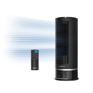 Lasko StealthBreeze 15 DC Table Fan: Oscillating. 12-Speed. 15?? Tilt. Remote. Black